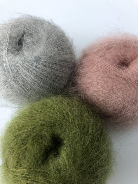 Mohair lace yarn (Spanish line) in 3 colors – Peacock & Peony