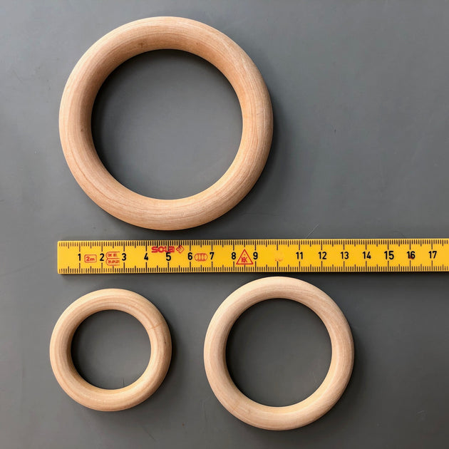 70 mm Wooden rings for Macrame Crafts 10 mm Thick - Pack of 1