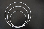 White metal macrame rings Ø 15, 20, 25 & 30 cm