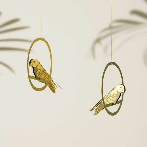 Hanging Brass Bird (Plant) Decoration